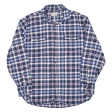 JACHS Mens Flannel Shirt Blue Check Long Sleeve L