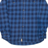 JACHS Tall Mens Flannel Shirt Blue Check Long Sleeve L