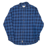 JACHS Tall Mens Flannel Shirt Blue Check Long Sleeve L
