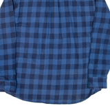 JACHS Tall Mens Flannel Shirt Blue Check Long Sleeve L