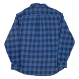 JACHS Tall Mens Flannel Shirt Blue Check Long Sleeve L