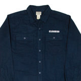 LL BEAN Cianbro Mens Flannel Shirt Blue Long Sleeve L
