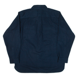 LL BEAN Cianbro Mens Flannel Shirt Blue Long Sleeve L
