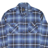 JACHS Mens Flannel Shirt Blue Check Long Sleeve M