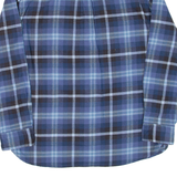 JACHS Mens Flannel Shirt Blue Check Long Sleeve M