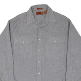 FIELDMASTER Mens Flannel Shirt Grey Long Sleeve L