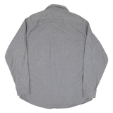 FIELDMASTER Mens Flannel Shirt Grey Long Sleeve L