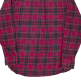 JACHS Mens Flannel Shirt Pink Check Long Sleeve M
