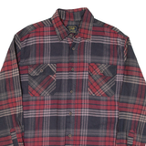JACHS Mens Flannel Shirt Red Check Long Sleeve L