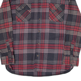 JACHS Mens Flannel Shirt Red Check Long Sleeve L