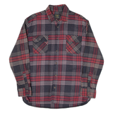 JACHS Mens Flannel Shirt Red Check Long Sleeve L