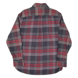 JACHS Mens Flannel Shirt Red Check Long Sleeve L