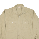 REDHEAD Mens Flannel Shirt Beige 90s Long Sleeve XL
