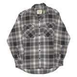REDHEAD Mens Flannel Shirt Grey Check Long Sleeve M