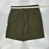 Big Match Cargo Shorts - 34W 9L Green Cotton