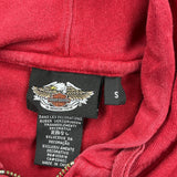 Motorcycle Harley Davidson Graphic Hoodie - Small Red Cotton