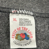 90'S Blank Made In USA Fruit Of The Loom Sweatshirt - XL Grey Cotton Blend