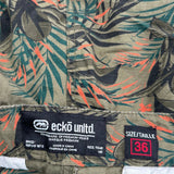 Ecko Unltd Floral Cargo Shorts - 38W 10L Orange Cotton