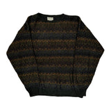 Unbranded Striped Sweater - Large Brown Acrylic