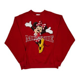 Disneyland Disney Cartoon Sweatshirt - Medium Red Cotton