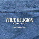 True Religion Long Sleeve T-Shirt - XL Blue Cotton