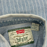 Levis Striped Denim Shirt - Medium Blue Cotton