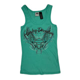 Harley Davidson Graphic Tank Top - Medium Green Cotton