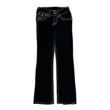 True Religion Contrast Stitch Jeans - 25W US 0 Black Cotton