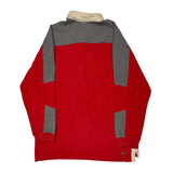 Nike Contrast Stitch Rugby Shirt - XL Beige Cotton