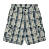 Lee Checked Cargo Shorts - 29W 9L Blue Cotton
