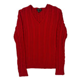 Ralph Lauren Cable Knit Sweater - Large Red Cotton