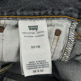 501 Levis Jeans - 36W 30L Grey Cotton
