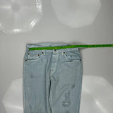 501 Levis Jeans - 30W 28L Light Wash Cotton