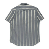 Quiksilver Striped Short Sleeve Shirt - XL Blue Cotton