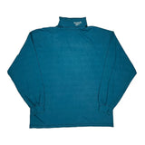 Reebok Long Sleeve T-Shirt - Large Blue Cotton