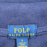 Age 5 Polo By Ralph Lauren Graphic Polo Shirt - Small Navy Cotton