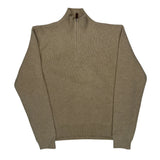 Polo By Ralph Lauren 1/4 Zip - Large Beige Wool
