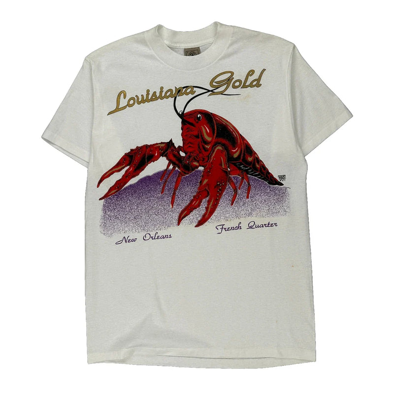 Louisiana Gold Delta Single Stitch T-Shirt - Large Red Cotton