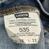 Levis Wide Leg 535 Jeans - 38W 32L Blue Cotton