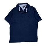 Tommy Hilfiger Polo Shirt - Large Navy Cotton