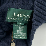Lauren Ralph Lauren Striped 1/4 Zip - Medium Blue Cotton