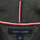 Tommy Hilfiger Striped 1/4 Zip - Small Gray Cotton