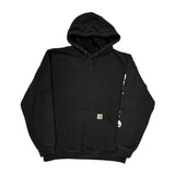 Carhartt Spellout Hoodie - Large Black Cotton Blend