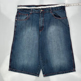 Southpole Contrast Stitch Denim Shorts - 38W 11L Blue Cotton