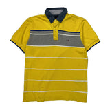 Tommy Hilfiger Striped Polo Shirt - Small Blue Cotton