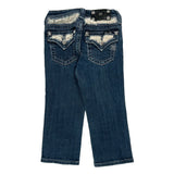 Age 12 Miss Me Contrast Stitch Jeans - Medium Dark Wash Cotton
