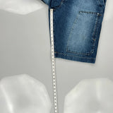Sean John Double Knee Denim Shorts - 39″ Waist Blue Cotton