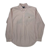 Ralph Lauren Striped Shirt - Medium Red Cotton