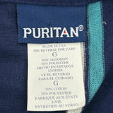 Puritan Single Stitch Polo Shirt - Large Navy Cotton Blend