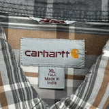 Carhartt Checked Short Sleeve Shirt - XL Brown Cotton